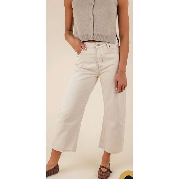 Free People Pants - Free People Moxie Casual Khaki Crème Jean Pants Sz 27 NWT